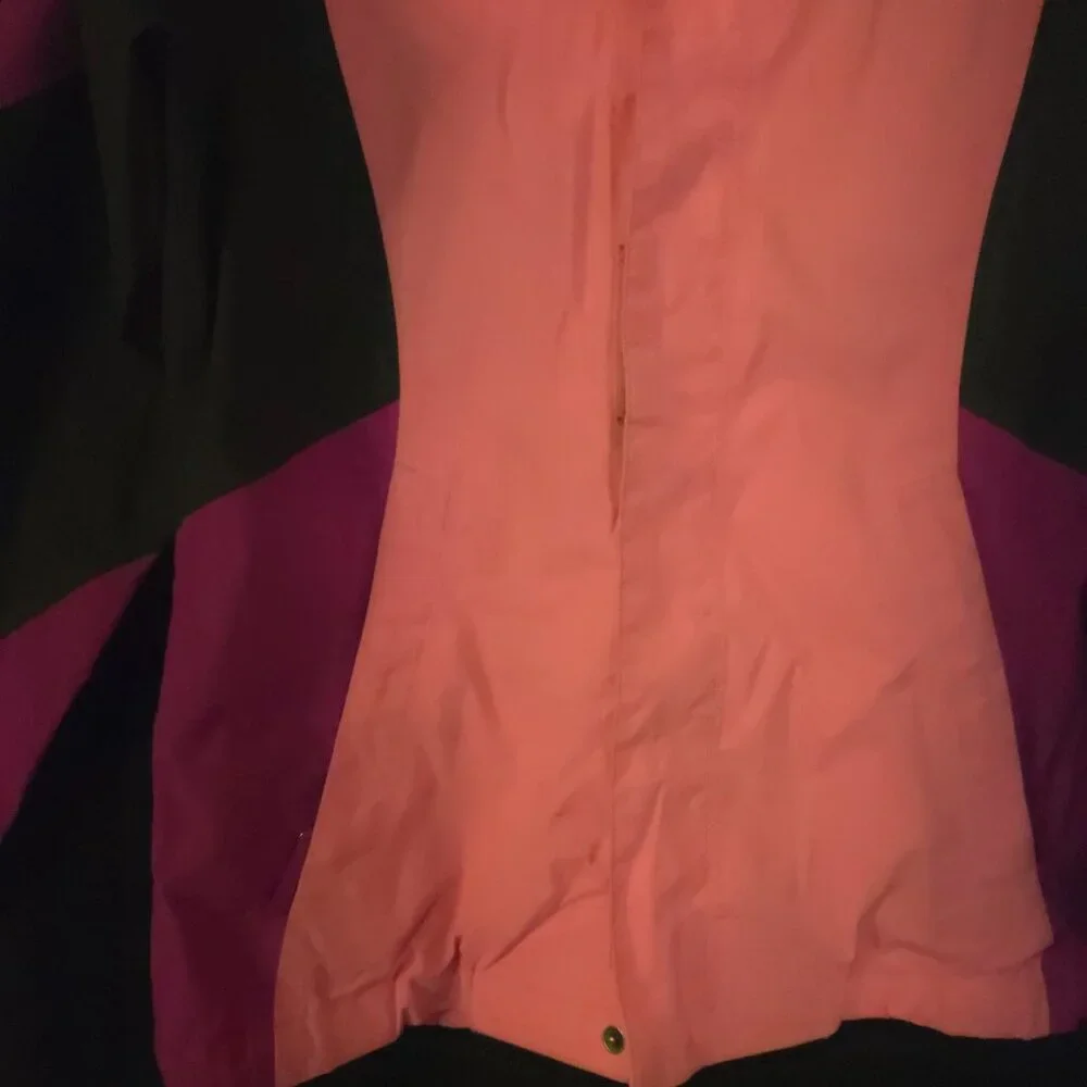 THE NORTH FACE Girls BRIGHT magenta PINK Black 3 in 1 WINTER JACKET Coat SIZE L - Picture 4 of 9